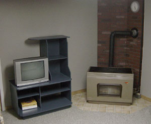 TV and gas fireplace