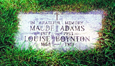 Gravestone of Maude Adams and Louise Boynton