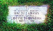 Gravestone of Maude Adams and Louise Boynton