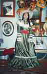in Victorian dress