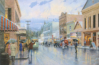 Main Street Trolley by Thomas Kinkade - Year 1995