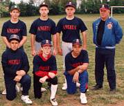 Dad with one of the baseball teams he couched