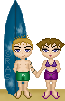 Surf couple entered in TPB's Surfie Contest.