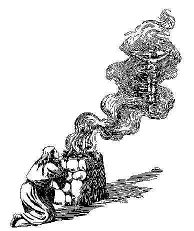 Christ in the smoke of an altar