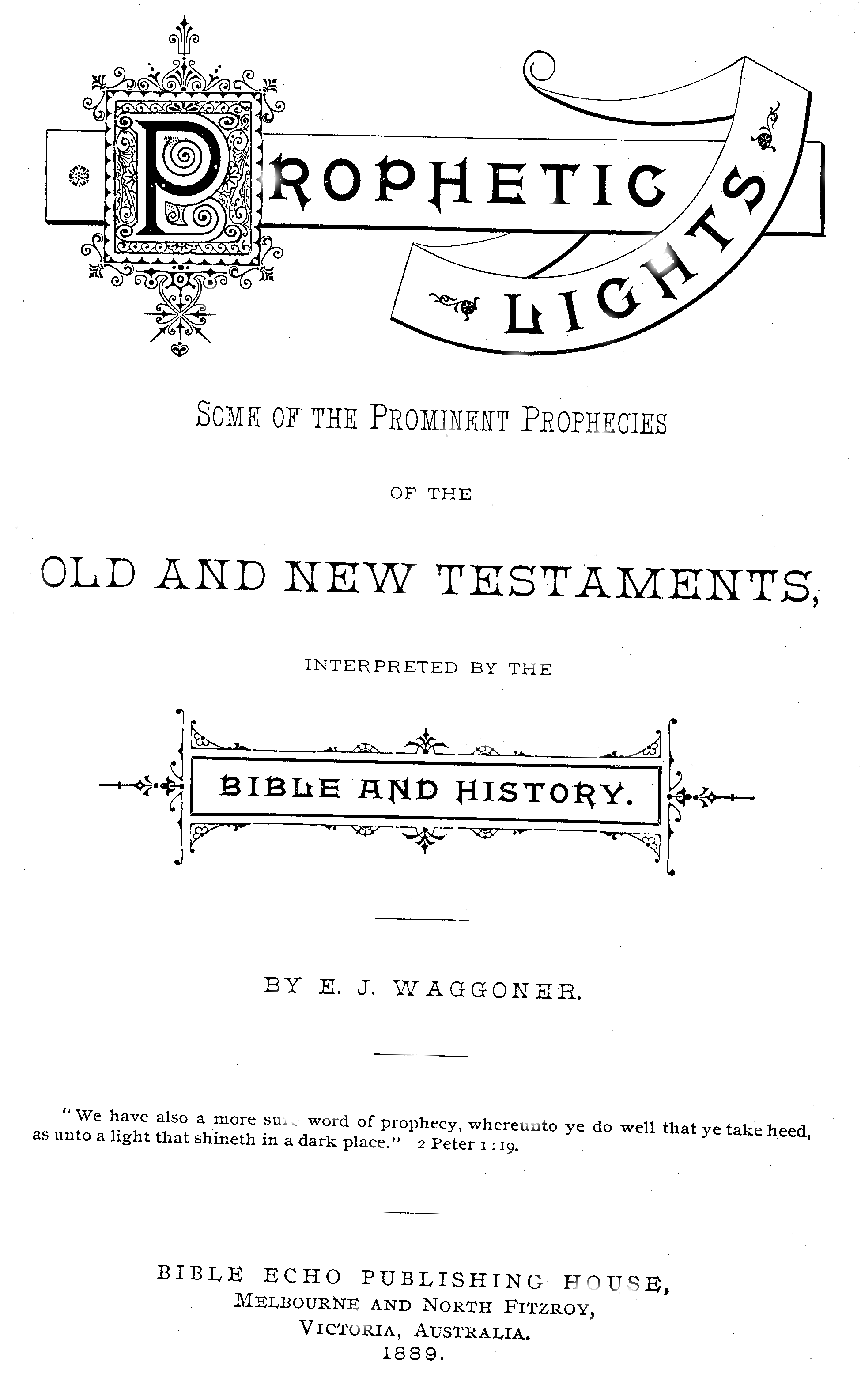 Front Page from "Prophetic Lights"