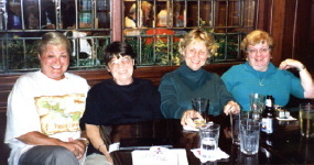 Marianne, Georgianna, Adrienne, and Mary being careful to inspect ALL of the hotel's facilities.
