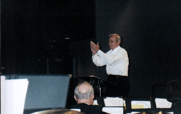 Dr. Richard Suddendorf rehearses the band prior to the 2001 Fall Concert
