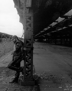 Charlie in the train yard, 1996