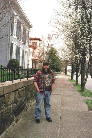 Songdog on a street in New Albany, Indiana