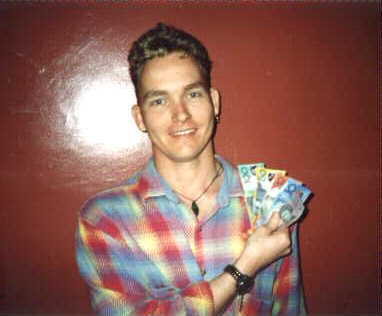 Malcolm with money - 
	all the Australian note categories