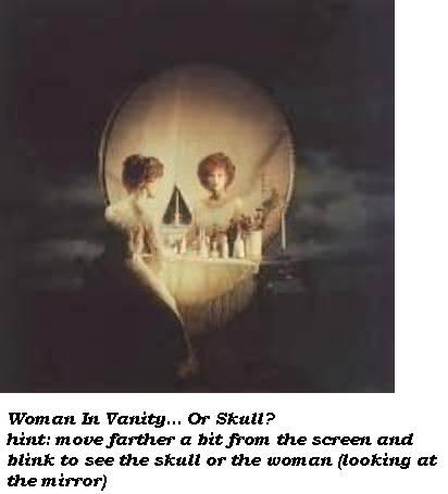 Skull or Woman in mirror?