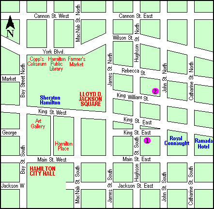 downtown hamilton map