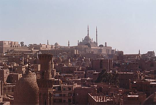 Pohled z minaretu Modr meity