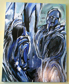 'Subway in Blue' Painting