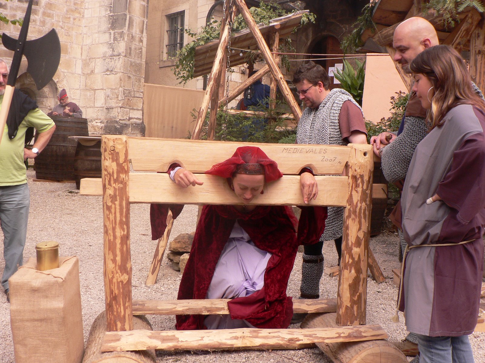 And what fair would be complete without stocks, a pillory, or maybe even a ...