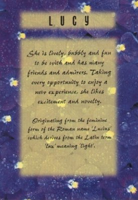 The characteristics of girls called Lucy