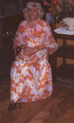 Orange and White Gown