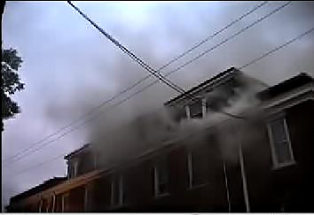 the building in fire