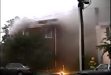 the building in fire