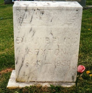 Tombstone of Emaline Bland Sexton in Shiloh Cemetery