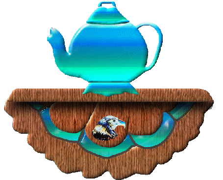 tea pot on shelf