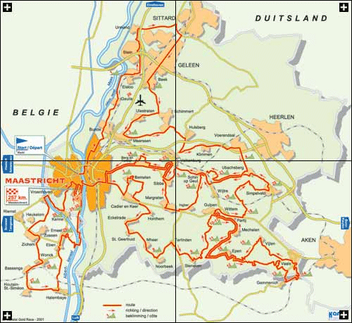De route van de Amstel Gold Race