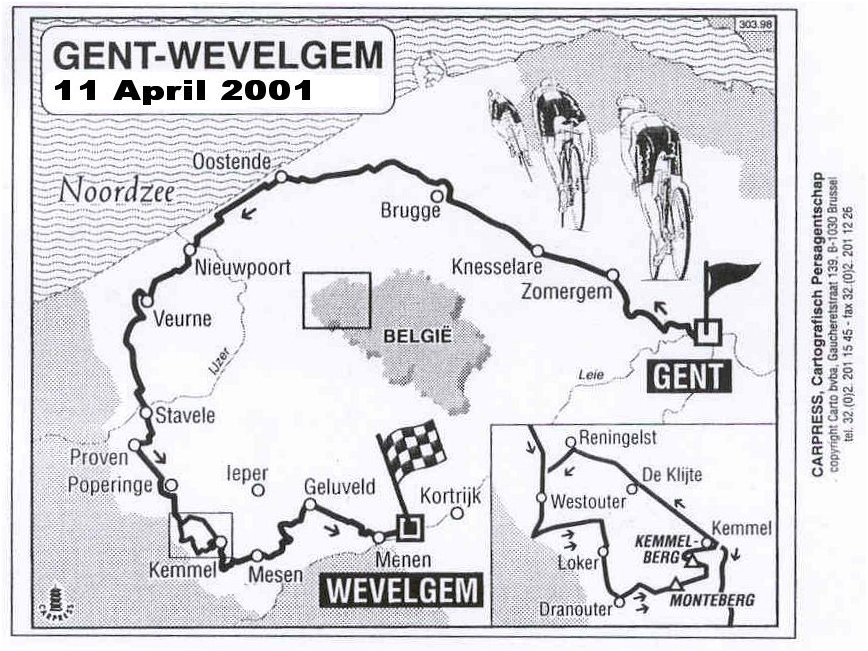 De route van Gente-Wevelgem