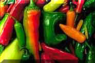 A whole bunch of hot peppers