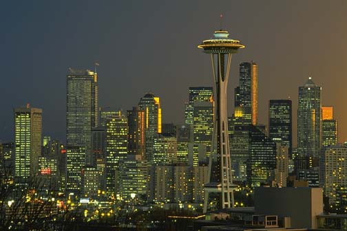 Seattle by night with the Space Needle!