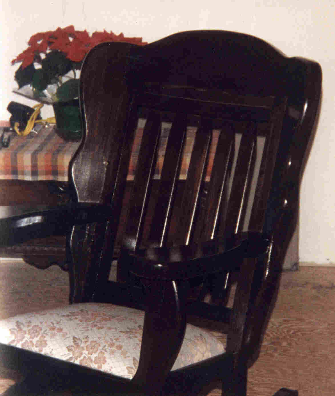 Single Rocking Chair with Walnut Finish