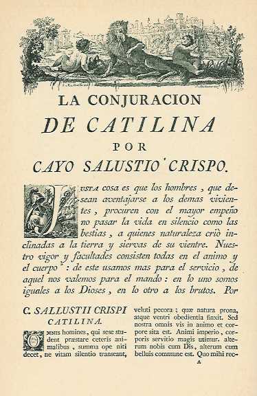 Page from Ibarra's 1772 edition of Sallust