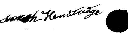 Signiture of Sarah HENSTREDGE