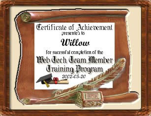Willow is a WebTech Team Member