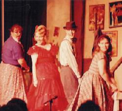 BELLS ARE RINGING - Seminole Players/Tides Dinner Theatre - 1994 (left to right: Vicki, Sharon, Robert and me singing Mu-Cha-Cha)