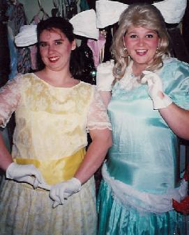 LITTLE ME - Seminole Players/Tides Dinner Theatre - 1995 (left to right: me and Janice, backstage after performing the Rich Kids Rag)
