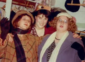SHE LOVES ME - Seminole Players/Spotlight Dinner Theatre - 1996 (left to right: Carolyn, Kristin and me causing trouble in the dressing room)