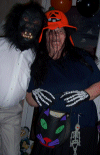 Dad and Mum as Gorilla man and Mrs Pumpkin head