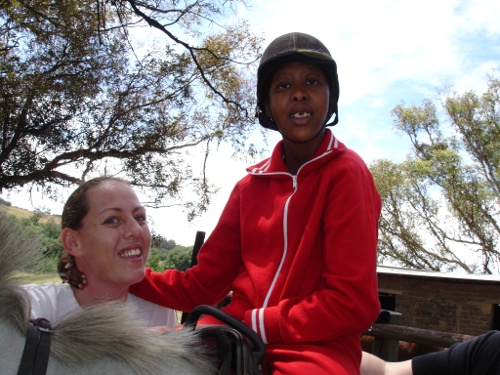 Pumi one of our pupils and Bianca her side walker