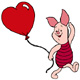 Piglet with Heart Balloon