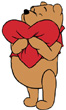 Pooh hugging a Heart