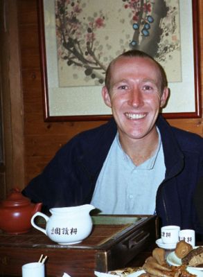 David drinking tea in Taiwan 2
