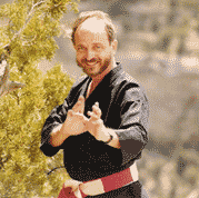 Daryl practicing karate