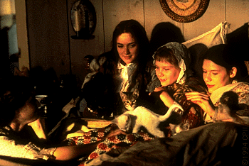 The girls with their kittens