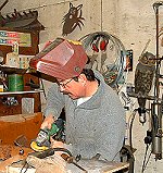 bruce working in his studio