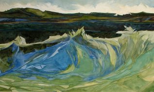 Standing Surf, 5' 3' oil on canvas #2542