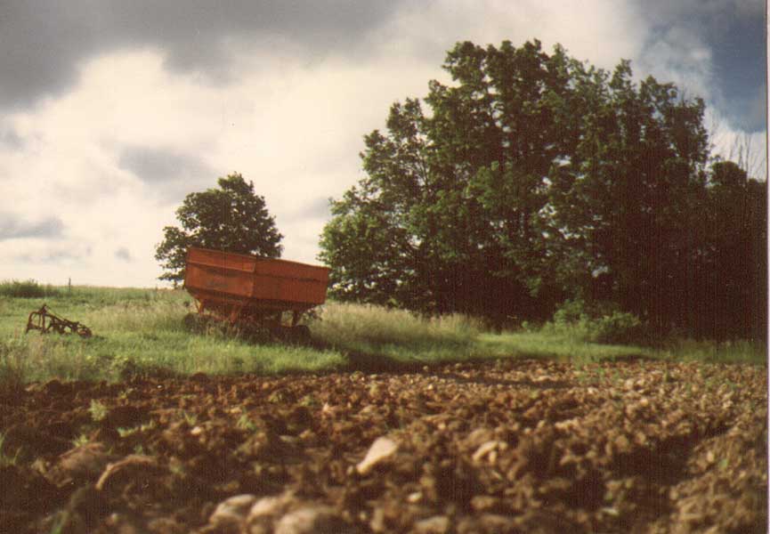 Plowed field A plowed field in a lush spring