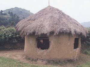 Liz in a hut