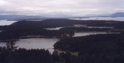 Looking at San Juna islands from Mt Young