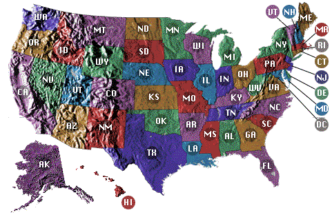 Clickable Map of the US PO's