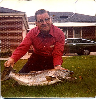Clyde Wm Mills with fish caught at Strwberry Res.